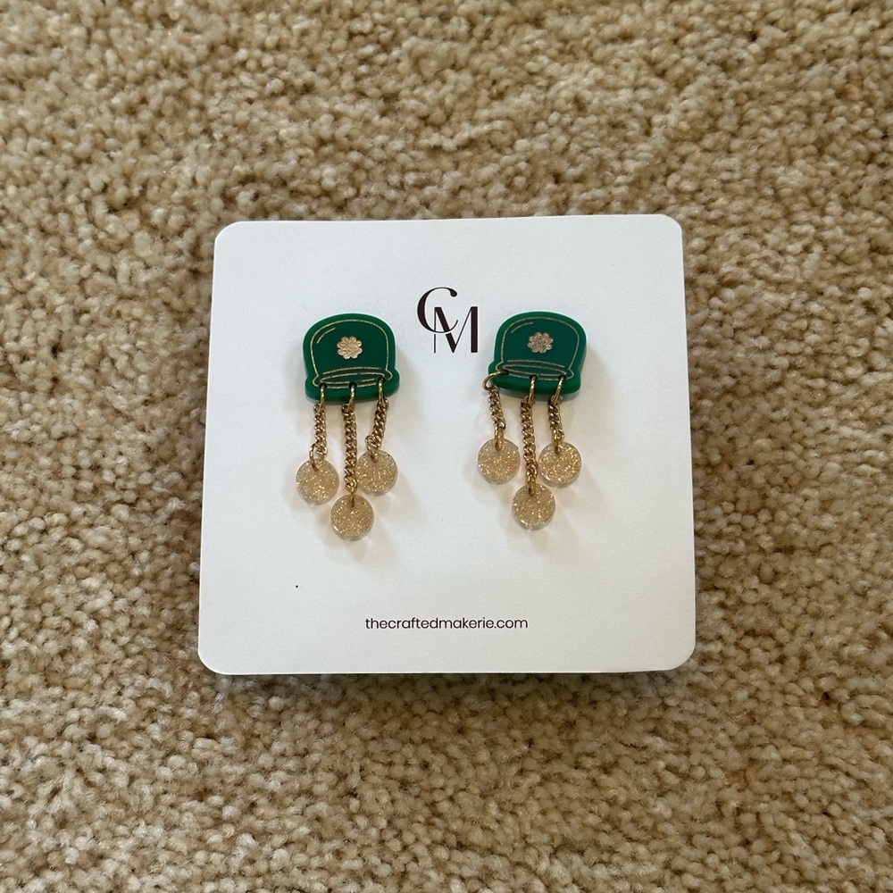 Green and Gold St. Patty’s Earrings